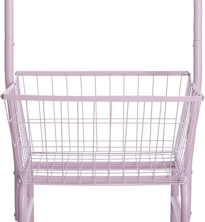 ALIMORDEN Laundry Cart with Clothes Rack, Rolling Laundry Butler with Wire - Image 7