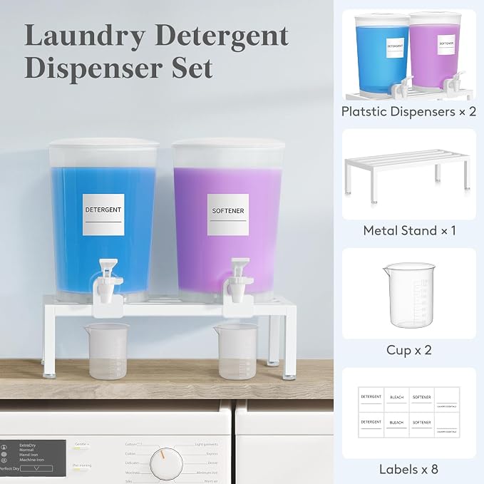Lifewit 2-Pack Liquid Laundry Detergent Dispenser, 120 fl oz/3.5L Laundry Room - Image 2