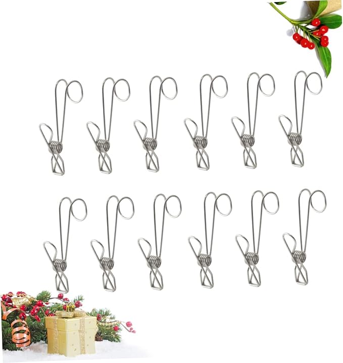 Cabilock 24pcs Space Saving Pants Hangers Clothes Clips Hooks Wire Clip - Image 4