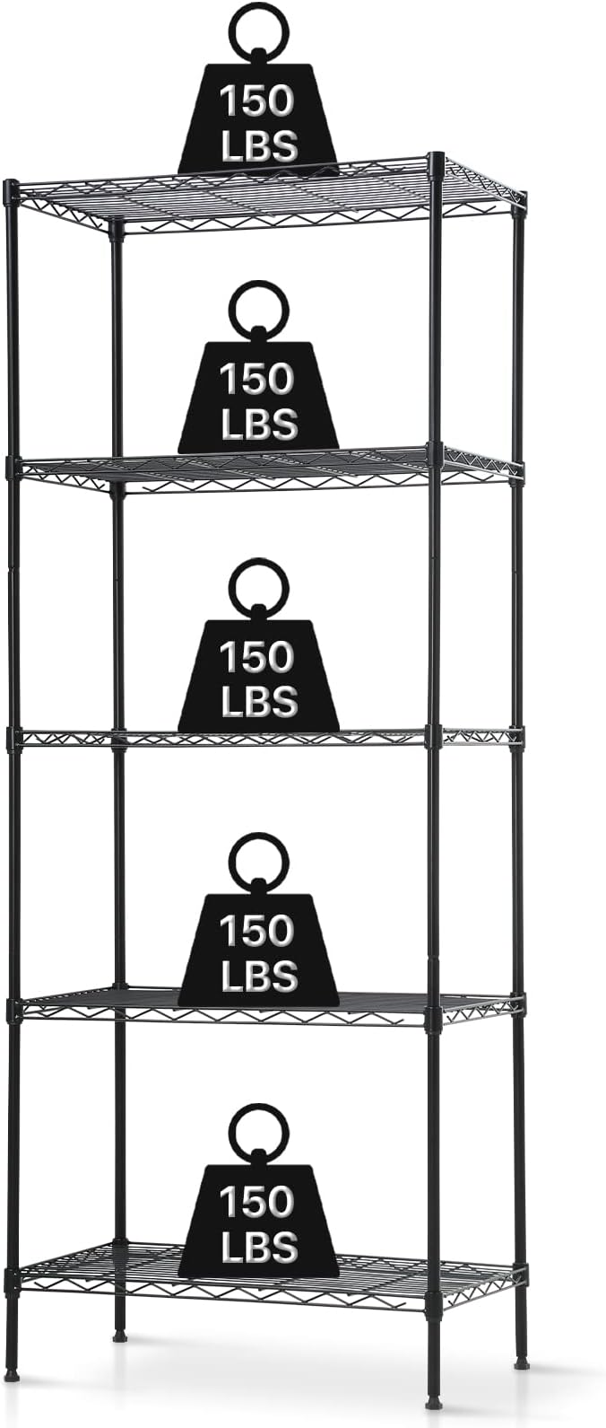 Meet perfect 5-Tier Wire Shelving Unit, NSF Certified Heavy Duty Garage Shelves by Meet+perfect