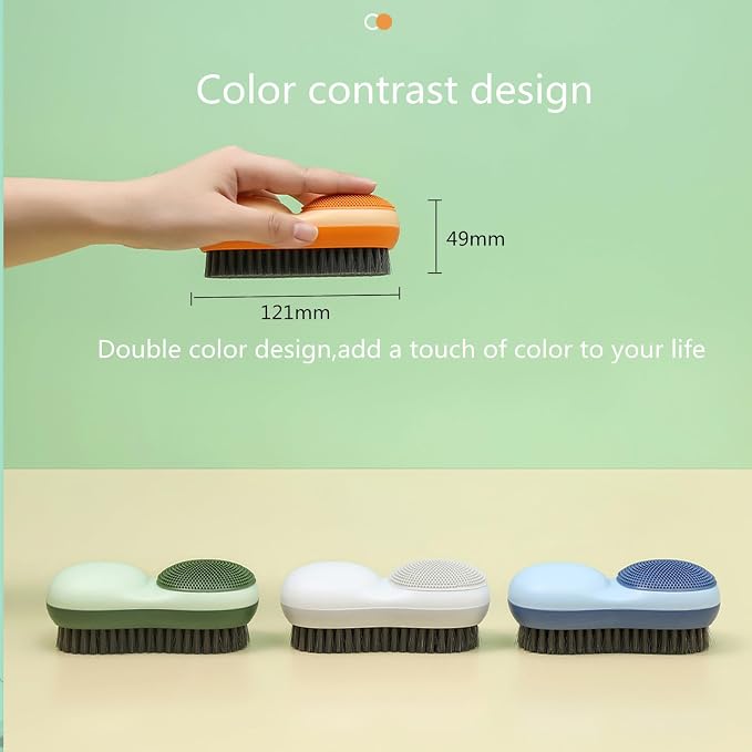 Two-Sided Laundry Stain Remover Brush, Soft Bristle - Image 3