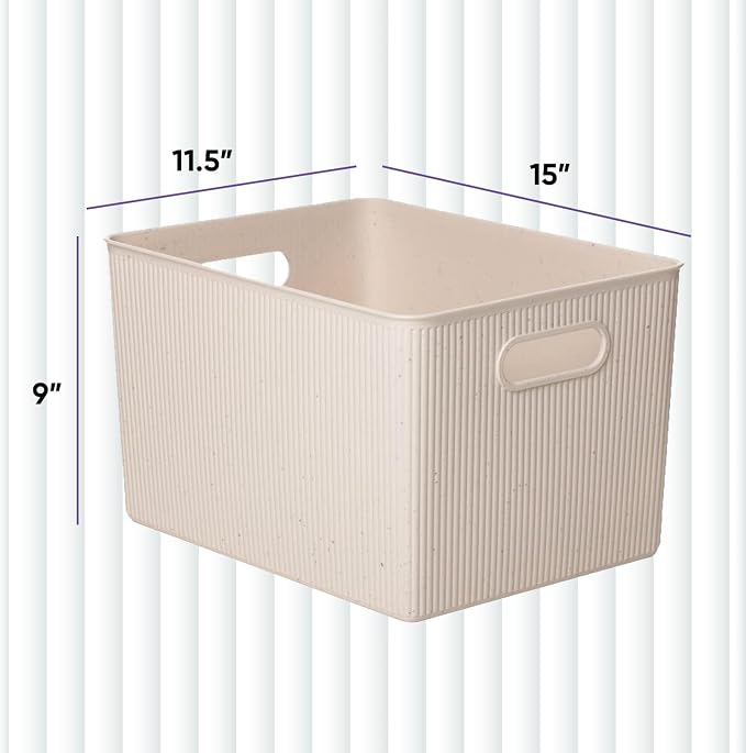 Superio Eco-Friendly Decorative Plastic Basket Open Home Storage Bins Organizer - Image 2