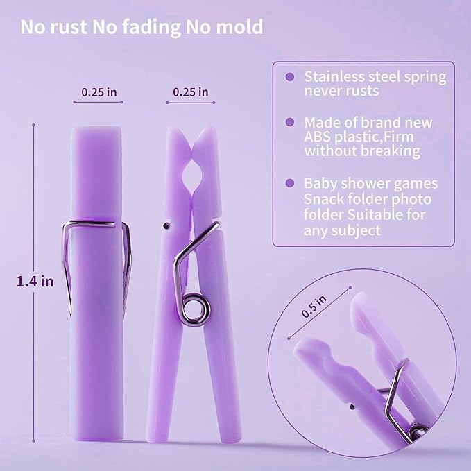50 PCS Small Transparent Plastic Tool Paper Clips Clothespins Clip Clothing - Image 3