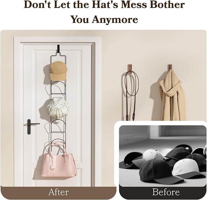 18 Pack Over The Door Hat Organizer - Image 2