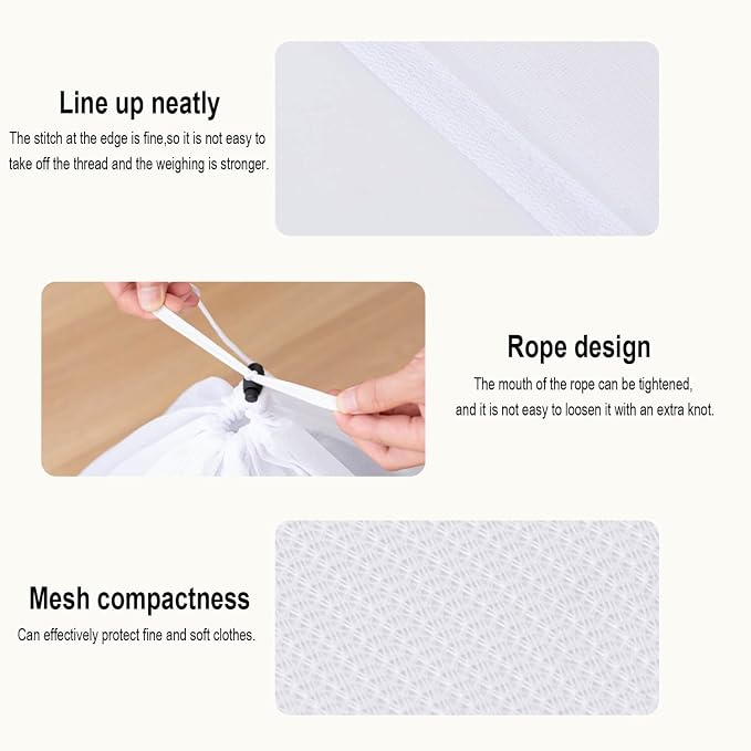 Mesh Laundry Bags with Adjustable Single Shoulder Straps 24" x 32" Sturdy Nylon - Image 5