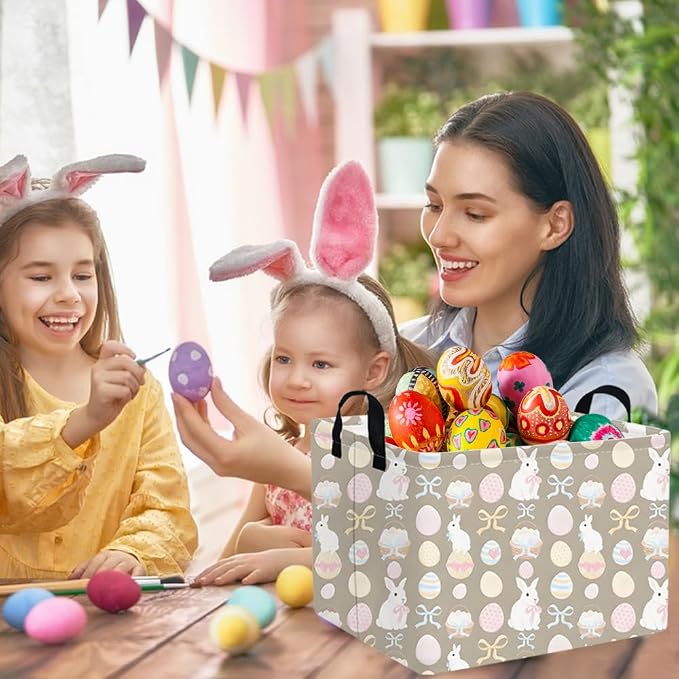 FXOLCSHE Rectangular Easter basket, Easter basket empty, Nursery Hamper - Image 2