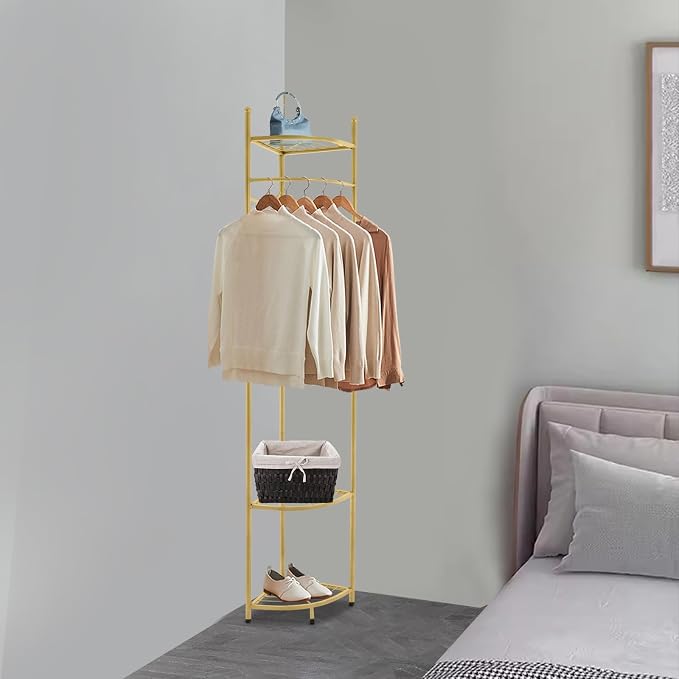 Coat Rack, Corner Clothing Rack, Freestanding Garment Rack - Image 5