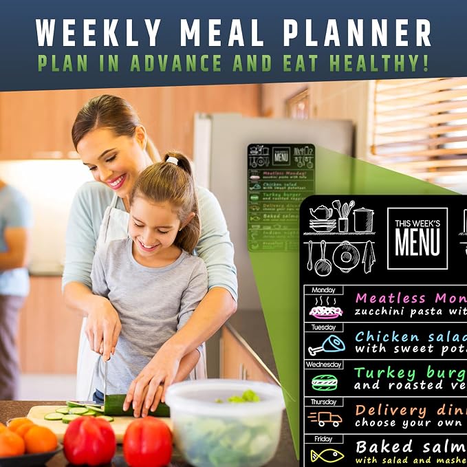Cute 10"x16" Magnetic Dry-Erase Weekly Menu Blackboard - Image 3