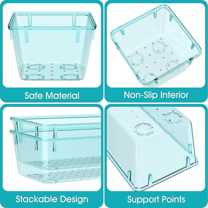 28 PCS Clear Plastic Drawer Organizers Set, 4 Size Desk Drawer Organizer Trays - Image 3