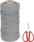 MECCANIXITY Braided Macrame Cord, 4mm x 109 Yards Natural Cotton Rope Macrame by MECCANIXITY