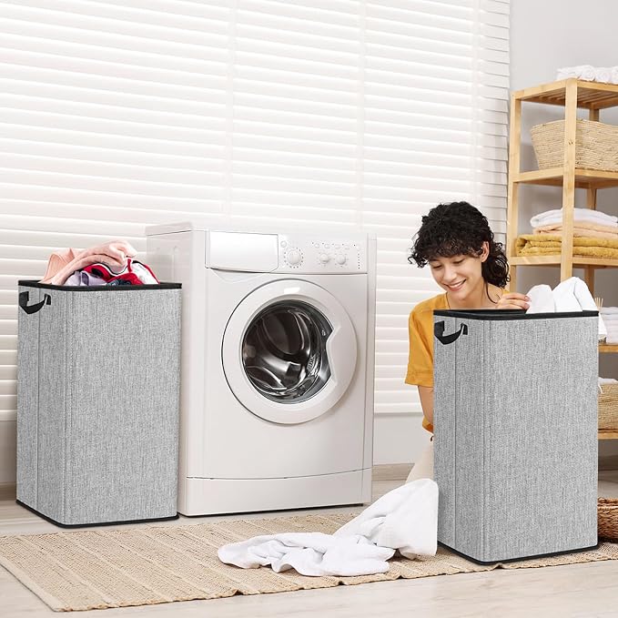 SNIGJAT 2 Pack Large Laundry Hamper, Tall Collapsible Laundry Basket - Image 7