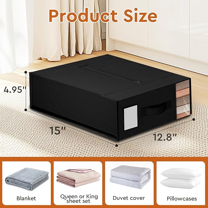 6 Pack Bed Sheet Closet Organizers and Storage, Sturdy Foldable Storage - Image 2