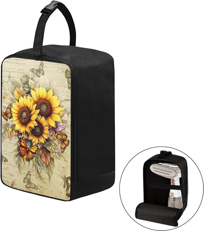 Travel Steam Iron Storage Bag Sunflower Heavy Fabric Carrying Case - Image 2