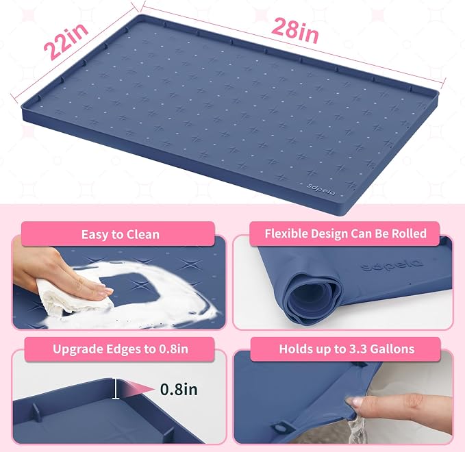 Sdpeia Under Sink Mat 28"×22" Waterproof Silicone Cabinet Liner & Sink Protector - Image 5