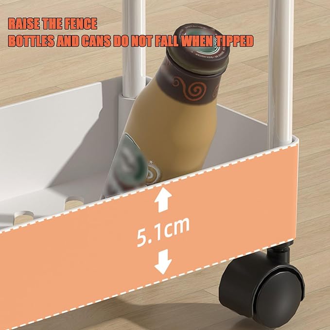 Slim Rolling Storage Cart Laundry Room, Household Multi-Layer Trolley Storage - Image 6