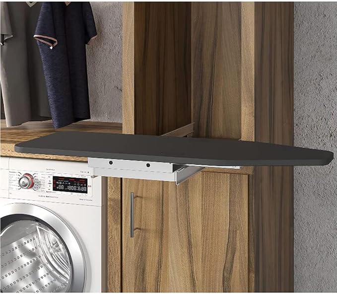 Ironing Board Retractable Pull Out Ironing Board Closet Sliding Out Swivel Iron - Image 9