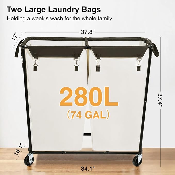 STO STO 280L Rolling Industrial Laundry Hamper - Image 5