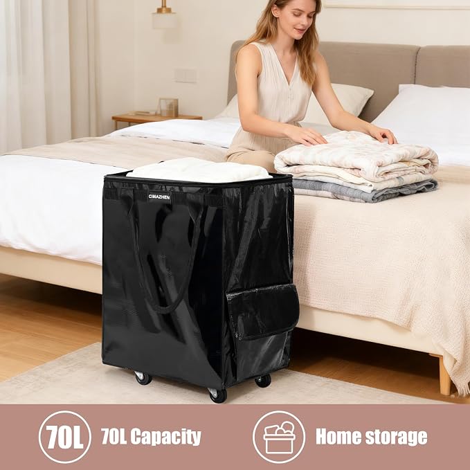 Reusable Grocery Bag on Wheels, Foldable Rolling Tote Bag - Image 4