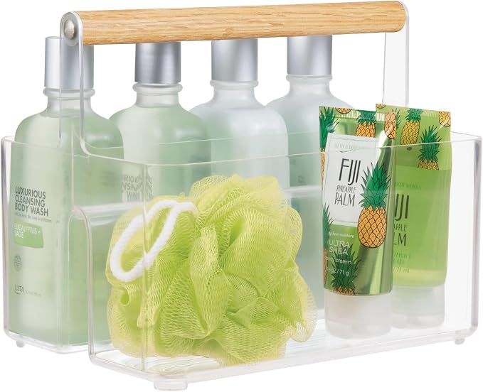mDesign Plastic Portable Shower Caddy Divided Basket Bin Storage Organizer - Image 6