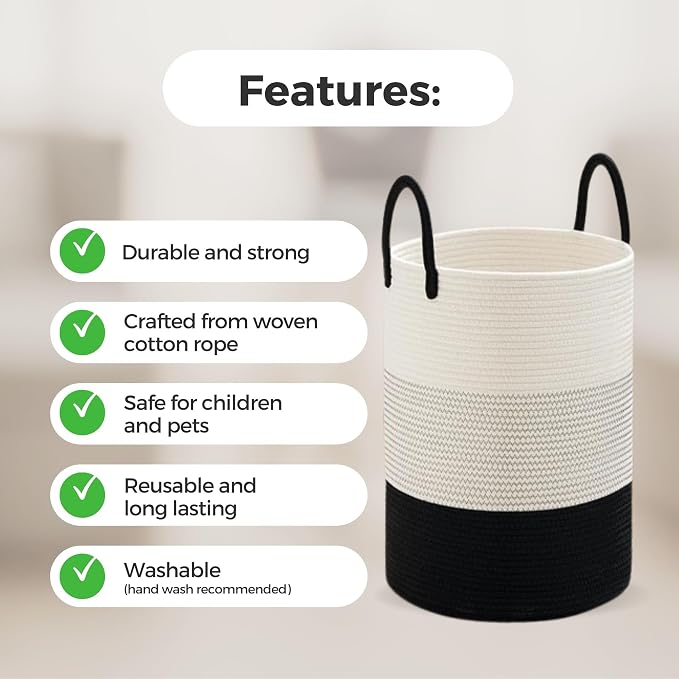 Maxona Laundry Basket with Handles White - Image 5