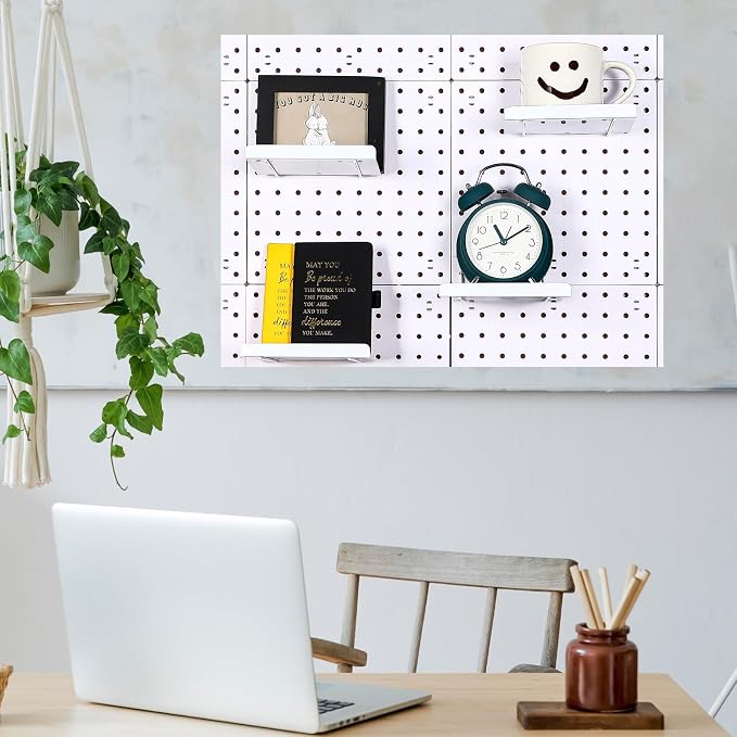 4 Pcs Pegboard Shelves Wall Organizer Brackets Pegboard Steel Tray Accessories - Image 5