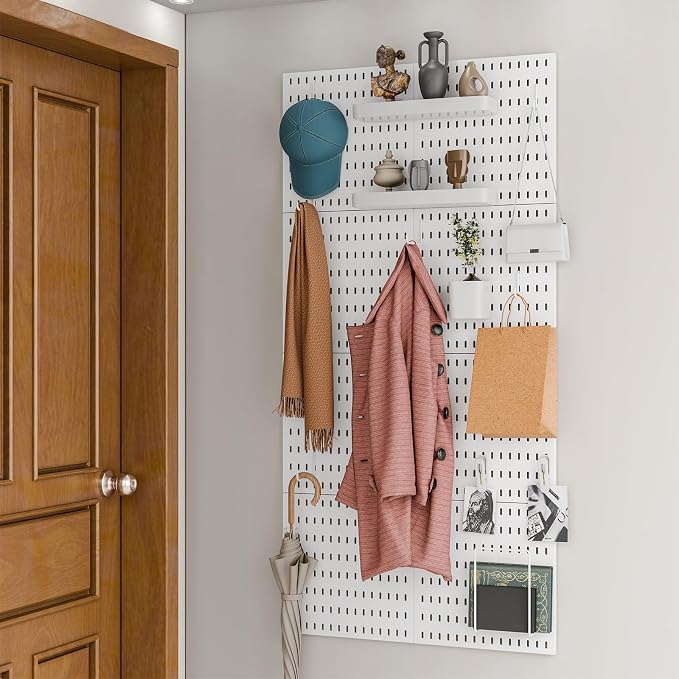 Wall-Mounted Pegboard Kit, 25.2" x 25.2" Organizer Panel – Large, - Image 3