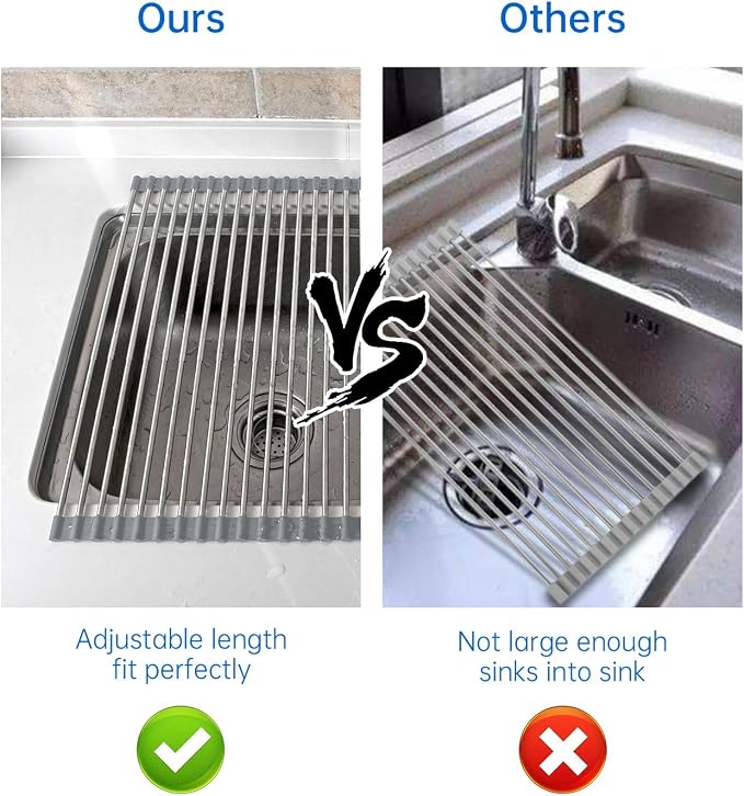 Expandable Large Draining Rack, Roll Up Heat-Resistant Dish Drainer - Image 7