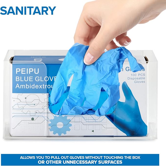 Stock Your Home Single Acrylic Gloves Dispenser Tissue Box Shelf, Glove Holder - Image 4