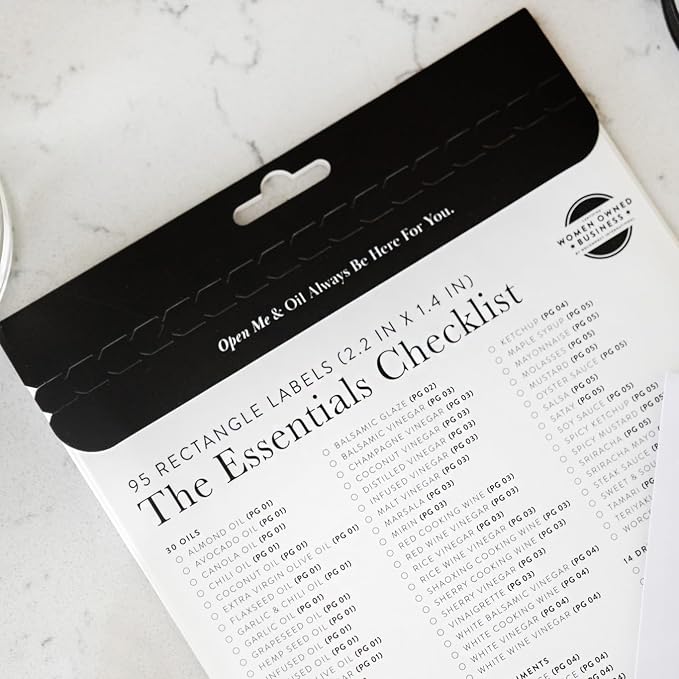Minimalist Oil Bottle Labels, 95 Preprinted Pantry Stickers - Image 9