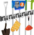 reliahom Broom Holder Wall Mount, 2 Pack 5 Racks by reliahom