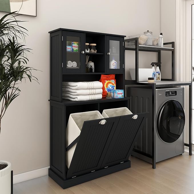 Tall Tilt Out Laundry Hamper Cabinet - Image 5