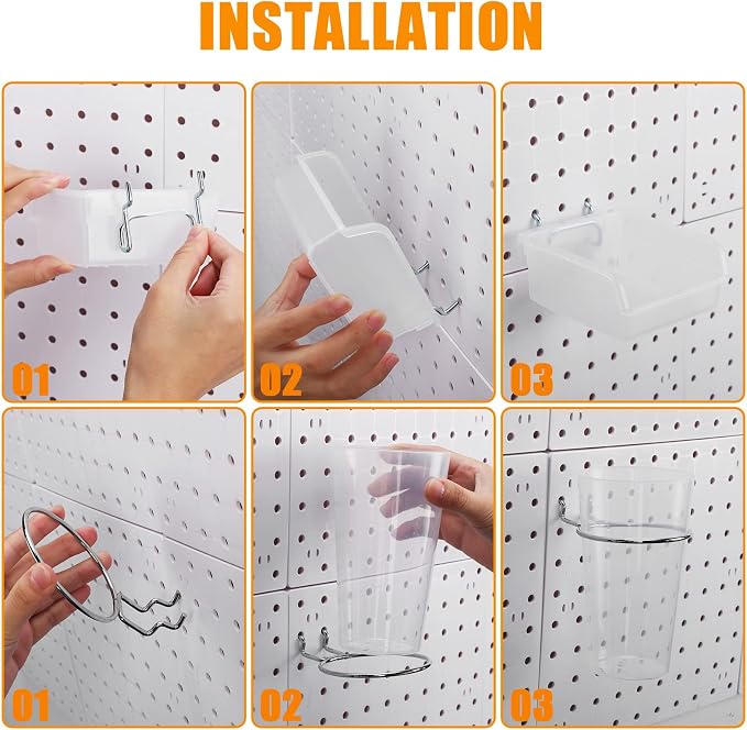 Yookeer 32 Pieces Pegboard Organizer Set Peg Board Rack - Image 4