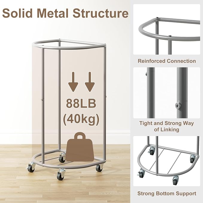 Chrislley Laundry Hamper with Wheels and Lid, 100L Rolling Laundry Basket - Image 4