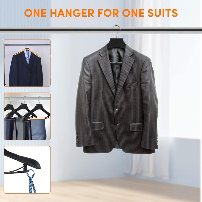 DEDU Suit Hangers for Men 20 Pack, Coat Hangers Non Slip Width 17.7" - Image 5