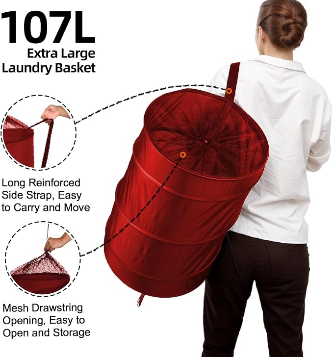 BATTOO Collapsible Laundry Baskets- Foldable Hamper - Image 3