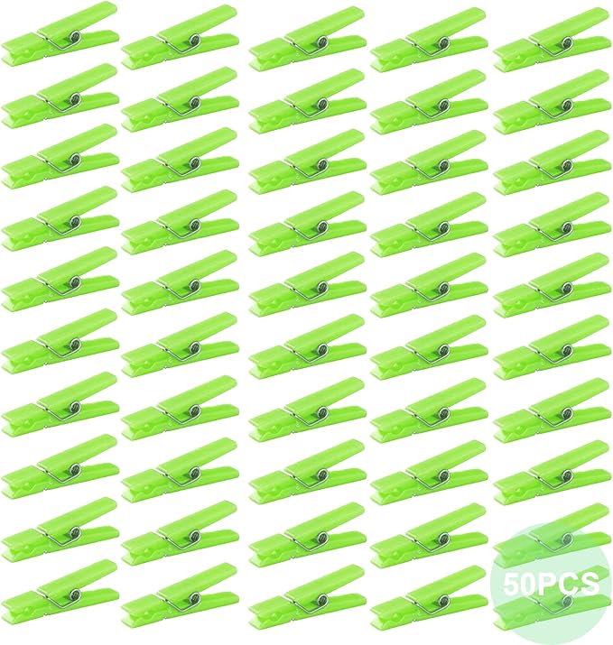 50 PCS Small Transparent Plastic Tool Paper Clips Clothespins Clip Clothing by XINHUIDALSQ