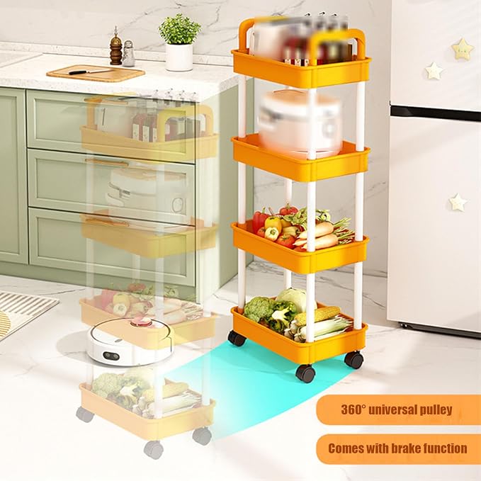 Slim Rolling Storage Cart Laundry Room, Easy Assemble Utility Carts - Image 4