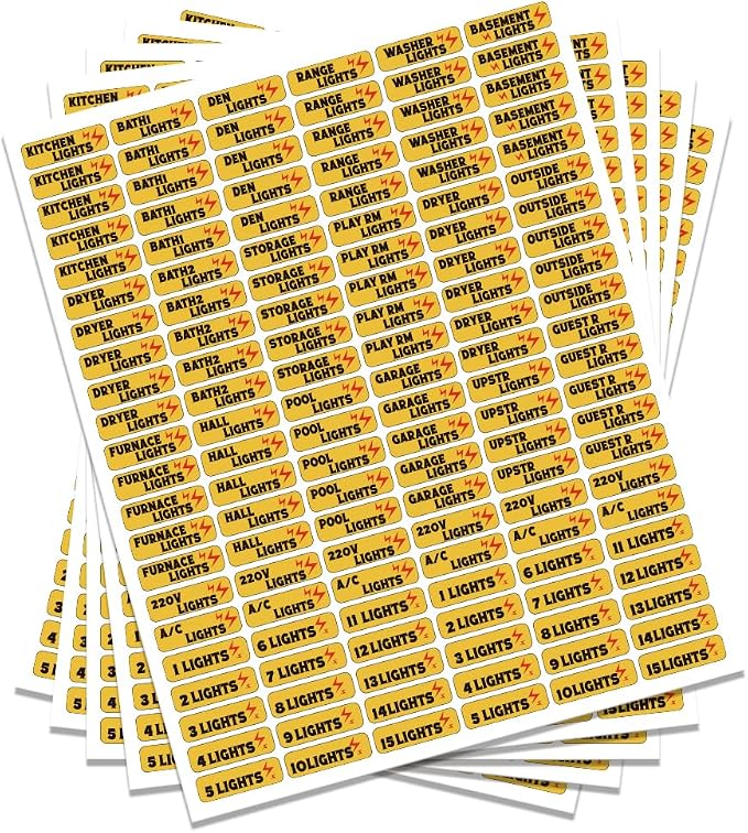 660 Pcs Circuit Breaker Labels, Self-Adhesive Electrical Panel Labels by GOMAKERER