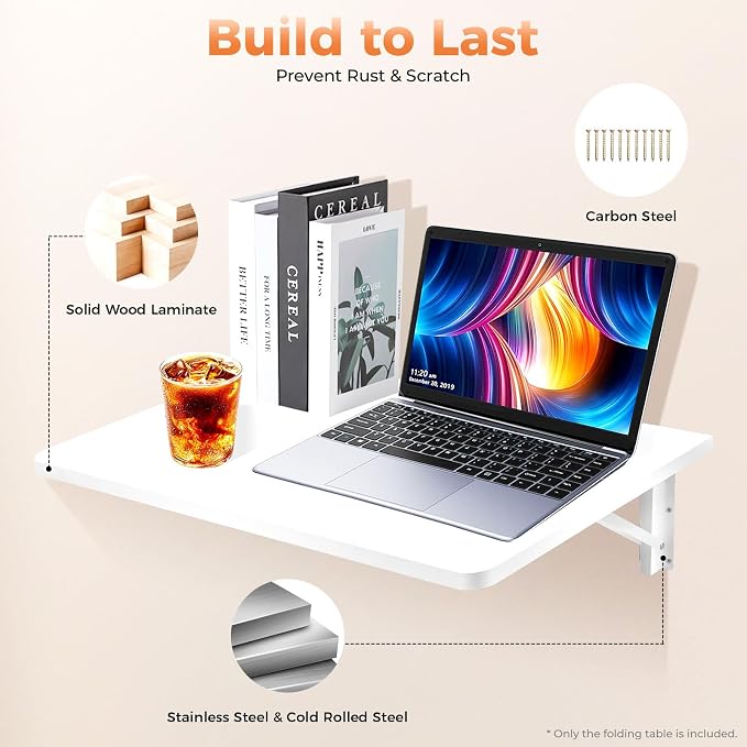 Wall Mounted Desk Foldable, Balcony 15.7"x23.6" - Image 3