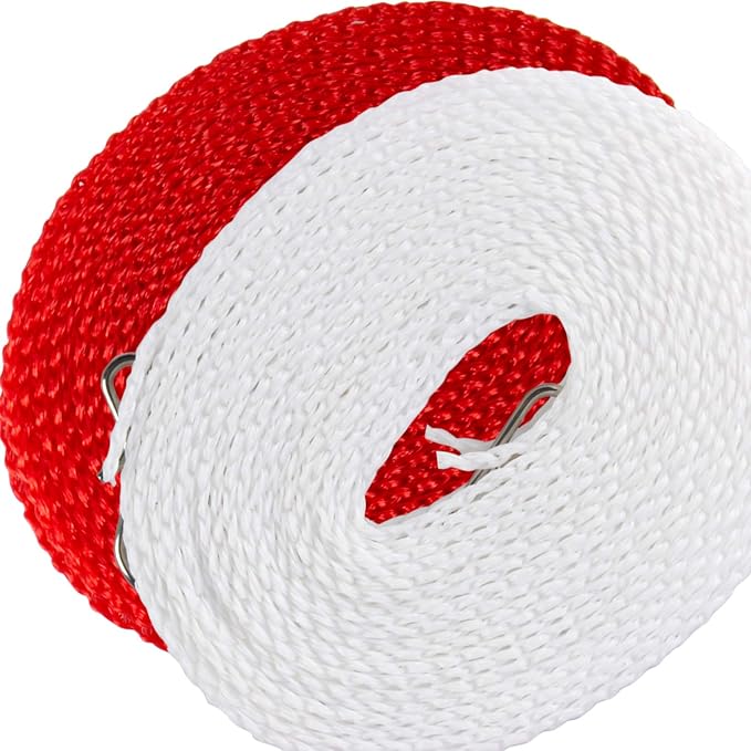 Clothesline 5m 1.64ft Length 2 Pack Camping Red White Clothes Drying Rope - Image 3