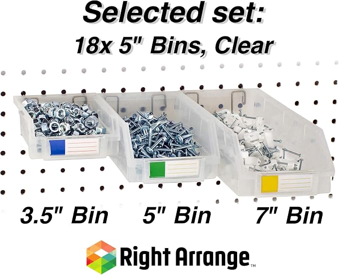 Pegboard Bins – 18 Pack Clear Large - Image 4