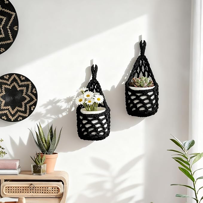 Macrame Wall Plant Hanger, Hanging Planter Basket Holder, Wall Planters - Image 7