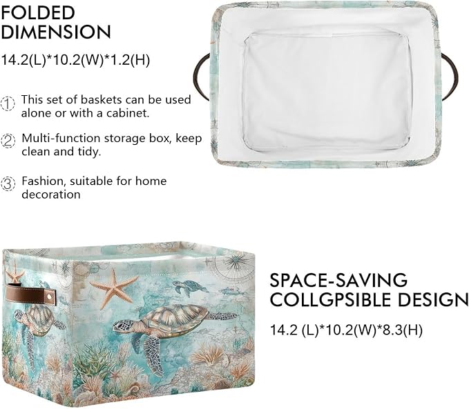 Nautical Starfish Fabric Storage Basket - Image 2