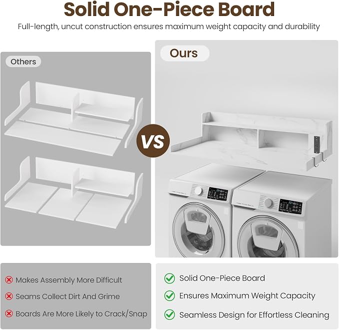 Upgraded 2-Tier Washer and Dryer Countertop - Image 2