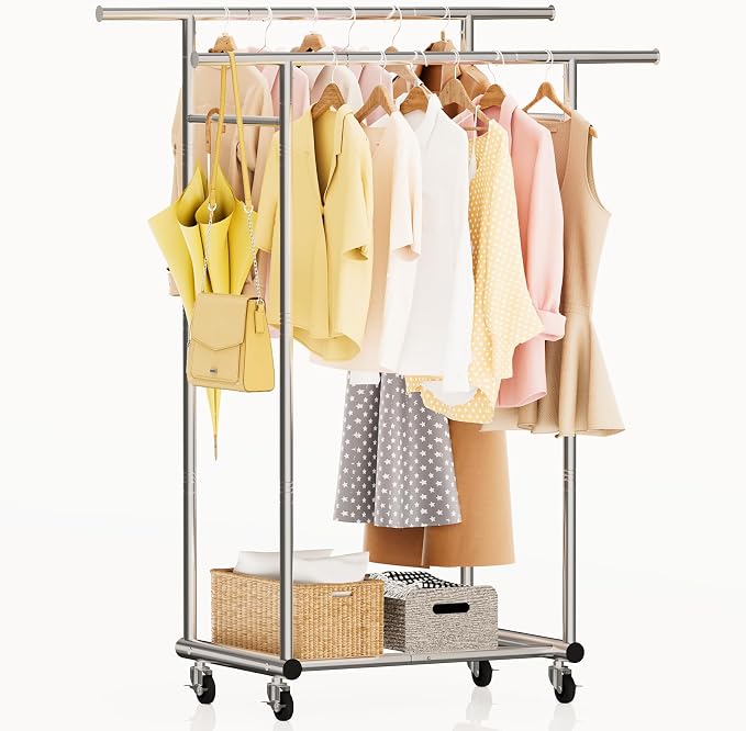 TigerParty Double Rods Clothes Rack by StrongShelfSmarterStorage