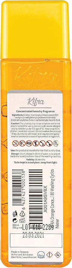 KIFRA ORANGE Concentrated Laundry Fragrance 6.76 Fl Oz 200ml 80 Washing Cycles - Image 2