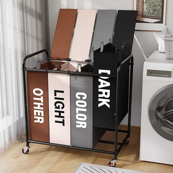 4-Compartment Laundry Cart by YKDIRECT