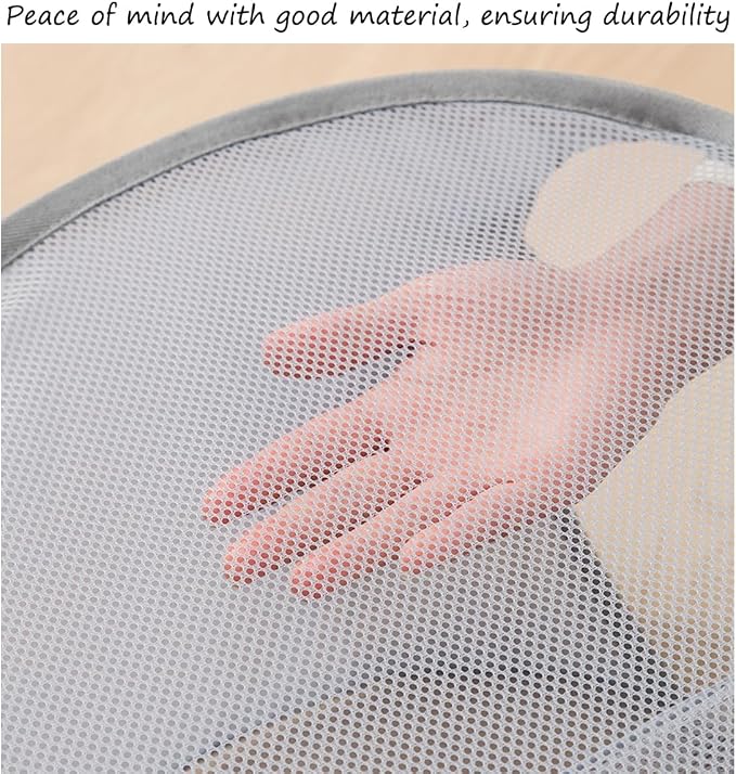 Mesh Laundry Hamper Basket, Sturdy 3 Compartments Laundry Basket, Foldable Pop - Image 9
