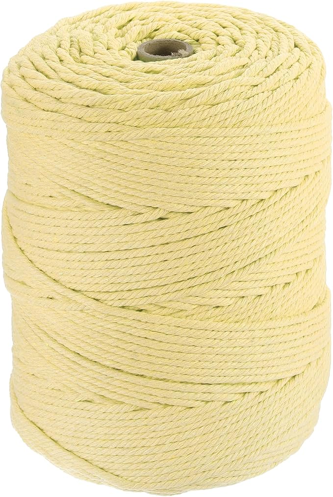 HARFINGTON Natural Macrame Cord 3mm x 328 Yards 4-Strand Twisted Cotton Macrame by HARFINGTON