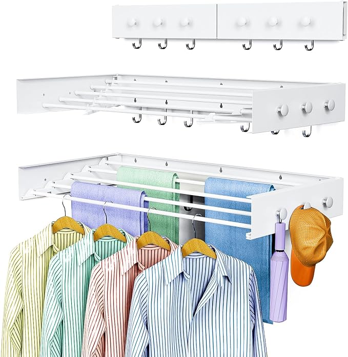 Drying Rack Clothing, Clothes Drying Rack Wall Mounted, Laundry Drying Rack by Unknown